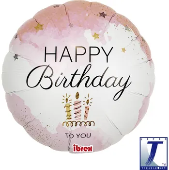 Balónek Happy Birthday balónek světle růžový 35 cm t213117