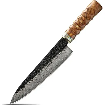 The Knife Brothers Damaškový šéfkuchařský nůž Iron Wood + Abalone shell