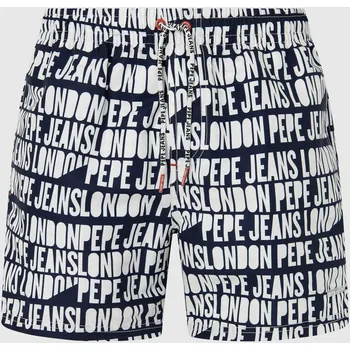 Pánské plavky Pepe Jeans Pánské plavky AO LOGO SWIMSHORT Barva: modrá, Velikost: M