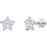 Zlaté náušnice pecky hvězdičky Brigitte s čirými Brilliance Zirconia dámské i dětsk