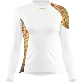 Dámské funkční triko dlouhý rukáv CROCODILE LADY bílá Bamboo Ultra