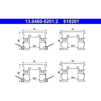 Brzdový systém Sada příslušenství, obložení kotoučové brzdy ATE 13.0460-0201.2