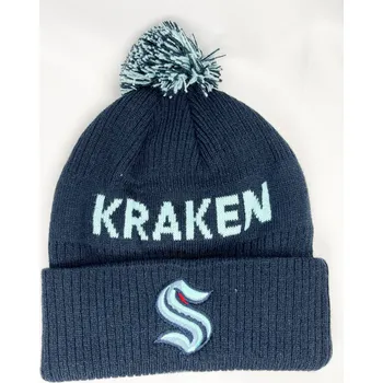 Čepice Outerstuff Dětská zimní čepice Seattle Kraken NHL Cufed Knit With Pom