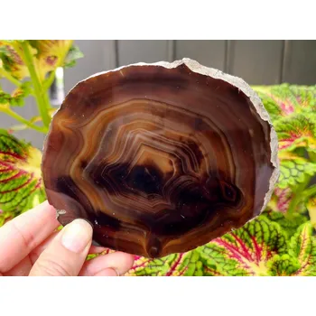 Přírodní kámen Achát leštěný plátek z Brazílie 183g