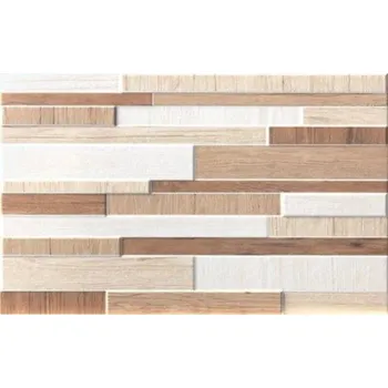Obklad IDEA ceram.divize MoMA Dekor White and wood brick cream 25x40cm