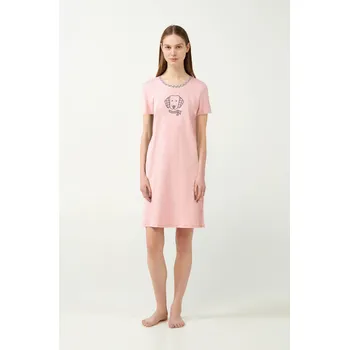 Vamp - Noční košile s potiskem 21496 - Vamp pink peach xl