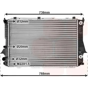 Motor automobilu Chladič, chlazení motoru VAN WEZEL 03002078