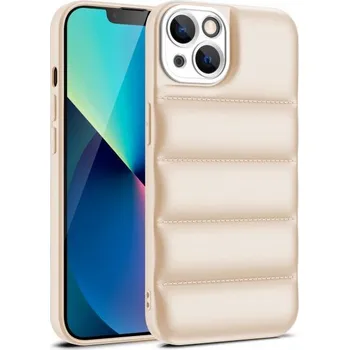 Pouzdro na mobilní telefon Ochranný kryt s polštářky pro iPhone 13 mini - béžový