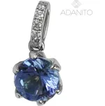 Zlatý briliantový přívěsek s tanzanitem z bílého zlata