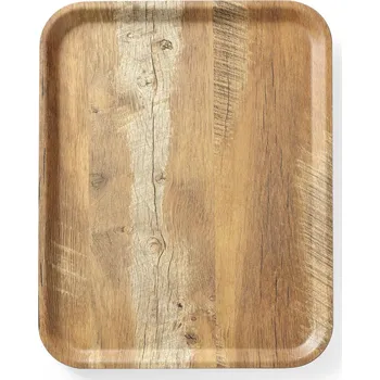 Tác servírovacís melaminovým laminátem se vzorem dřeva, AmerBox, Dřevo, 330x430mm