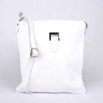 Malá kožená bílá crossbody kabelka Vera Pelle no. 17