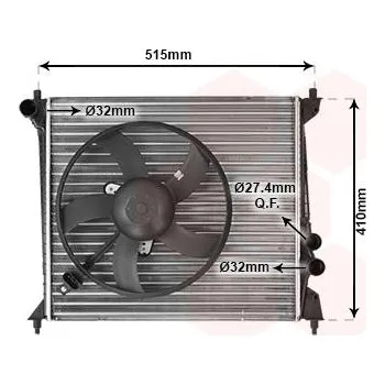 Motor automobilu Chladič, chlazení motoru VAN WEZEL 03002213
