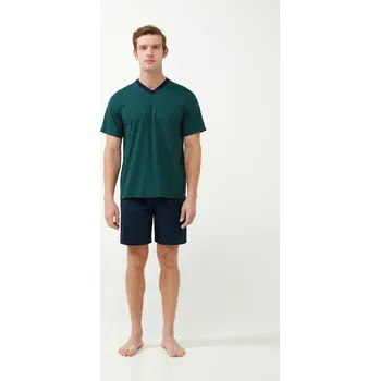 Pánské pyžamo Vamp - Pyžamová souprava s geometrickým potiskem 21601 - Vamp blue M