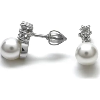 Náušnice Stříbrné náušnice s perlou Carnival