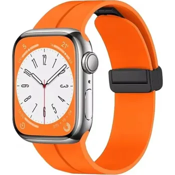 Příslušenství k chytrým hodinkám eses Silikonový řemínek pro Apple Watch - Magnetický oranžový L - 38mm, 40mm, 41mm