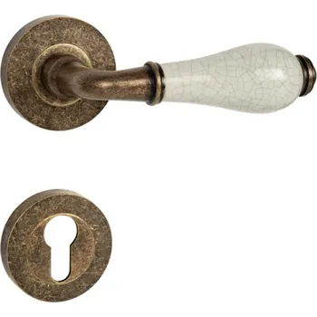 Dveřní kování MP KOVÁNÍ MP - LEONTINA - R Provedení: PZ (vložkový zámek), Povrch: OBA - Antik bronz