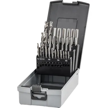 Závitořezný nástroj Souprava strojních závitníků a vrtáků v kazetě c-n-s (9960)