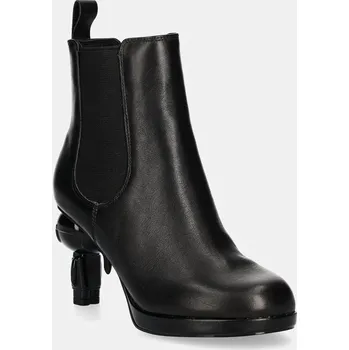 Dámská zimní obuv Kožené kotníkové boty Karl Lagerfeld IKON ISLAND dámské, černá barva, na podpatku, KL39044 KL39044.000 99X, EUR 37