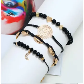 Náramek Prosperk Náramek černo zlatý mandala S3418