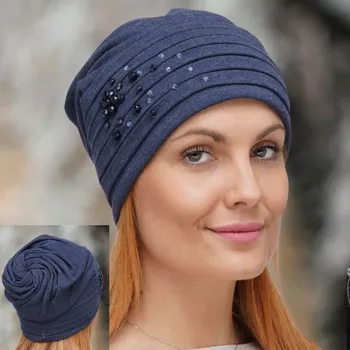 Čepice KRUMLOVANKA Dámská bavlněná čepice W-0039/D161 modrá