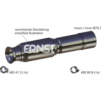 Filtr pevných částic Servisni potrubi/filtr pevnych castic ERNST 465083