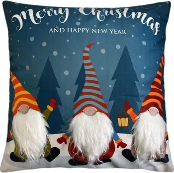 Polštář Vánoční polštář s 3D aplikací GNOM XIV. 40x40 cm Mybesthome Varianta: Povlak na polštář s prošívanou výplní, 40x40 cm