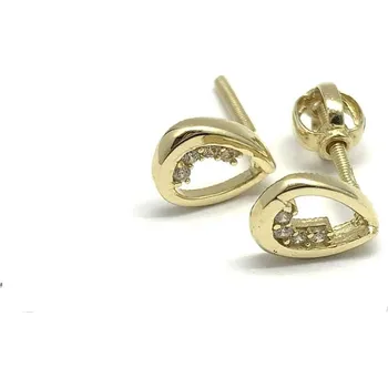 Náušnice Diante Zlaté náušnice s bílým kamenem 59631706