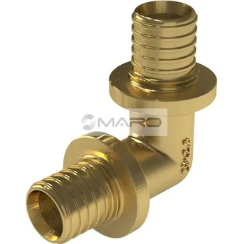 rozdělovač topení KAN-therm ultraLINE Koleno 90° pro axiální lisování 16 mm, mosaz, 2509302001