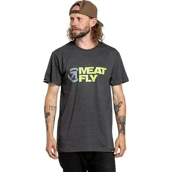 Meatfly pánské tričko Revital Lime/Charcoal Heather | Žlutá | Velikost XS