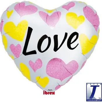 Balónek Balónek srdce Love růžovo-zlaté 63 cm t233202