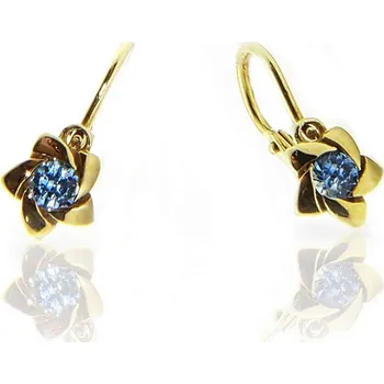 Náušnice Diante Zlaté náušnice s modrým kamenem 31501786