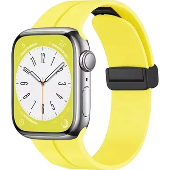Příslušenství k chytrým hodinkám eses Silikonový řemínek pro Apple Watch - Magnetický žlutý L - 38mm, 40mm, 41mm