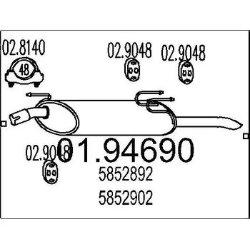 Výfukový systém Zadni tlumic vyfuku MTS 01.94690
