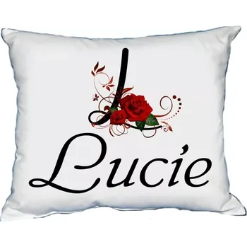 Dekorativní polštářek Polštář s dámským jménem LUCIE Vínový (polštářek dámské jméno )