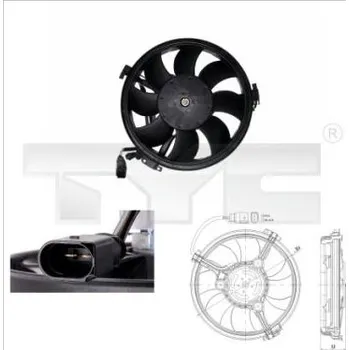 Výparník klimatizace Větrák, kondenzátor klimatizace TYC 802-0003