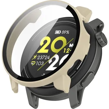 Příslušenství k chytrým hodinkám VSECHNONAMOBIL 87486 PC FULL COVER Plastový kryt se sklem pro Coros Pace 3 béžový