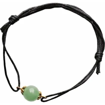 Náramek Módní náramek šňůrka s korálkem avanturínu obvod cca 16 až 24 cm