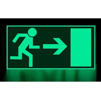 Únikový východ vpravo Samolepka 200 x 100 mm tl. 0.4 mm - fotoluminiscenční - Kód: 00097