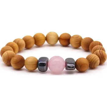 Náramek Náramek z cedrového dřeva s minerálem Minerál: Růženín