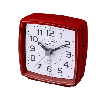 Budík JVD Červený ručkový netikající tichý budík JVD SRP28.2