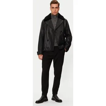 Pánská větrovka Boss Kožená bunda H-Mackinley 50524895 Černá Regular Fit 54