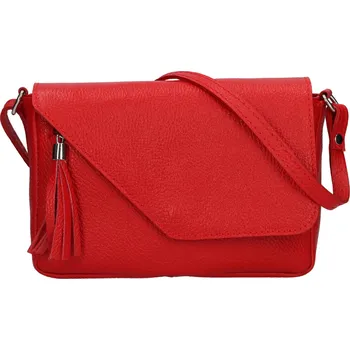 Kabelka Dámská kožená crosbody kabelka Italia Kalia - červená