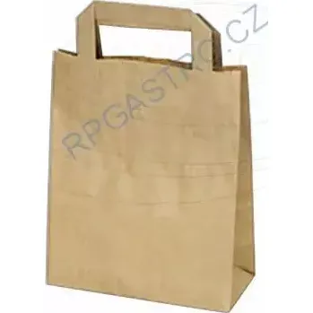Nákupní taška Papírové tašky 18+8 x 22 cm hnědé, ploché ucho [50 ks] (47412) - CH7A