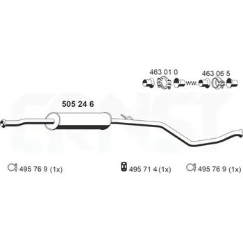 Tlumič výfuku Stredni tlumic vyfuku ERNST 505246