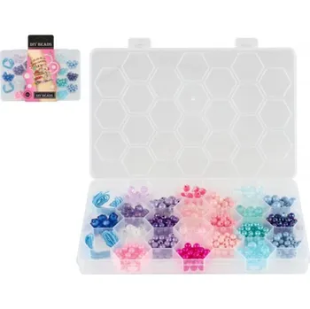 Dětské navlékací korálky Teddies Korálky plastové barevné - se šňůrkou