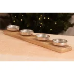 Paramit Dřevěný svícen na 4 svíčky 48 cm mangovníkové dřevo
