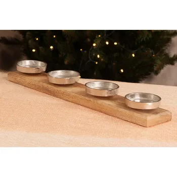 Svícen Paramit Dřevěný svícen na 4 svíčky 48 cm mangovníkové dřevo