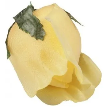 umělá květina Růže poupě (hlava) 7 cm, žlutá