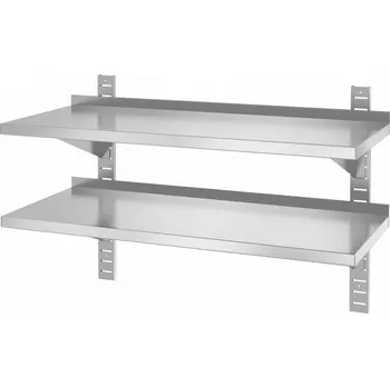 police Dvojitá nástěnná police, nastavitelná, se 2 držáky, HENDI, 1000x400x600 mm, 1000x400x(H)600mm