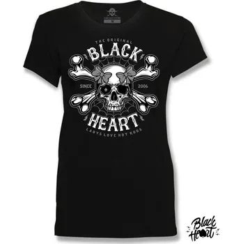 Dámské tričko Dámské Triko BLACK HEART DEATH PIN UP Barva: Černá, Velikost: M